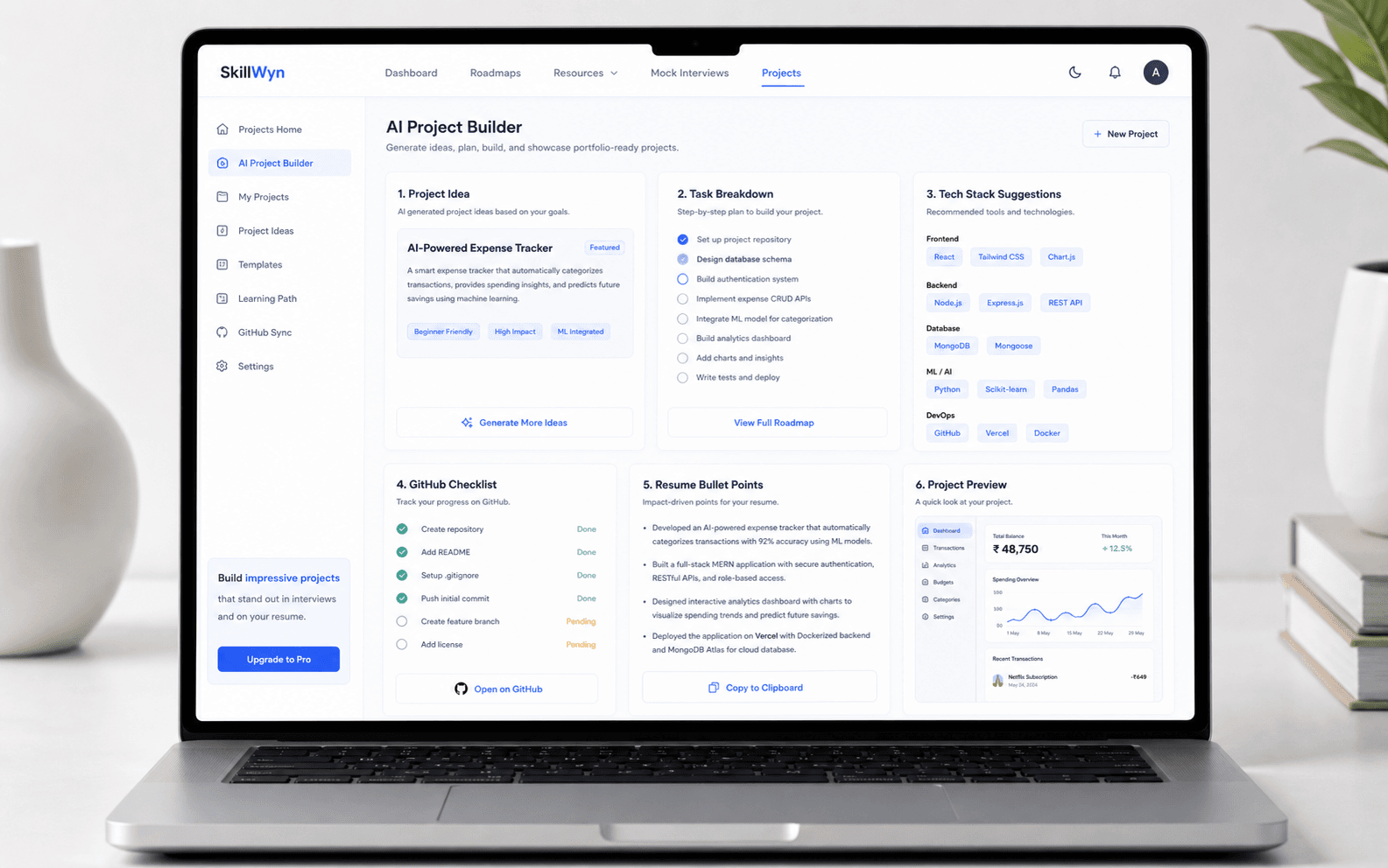 AI Project Builder preview
