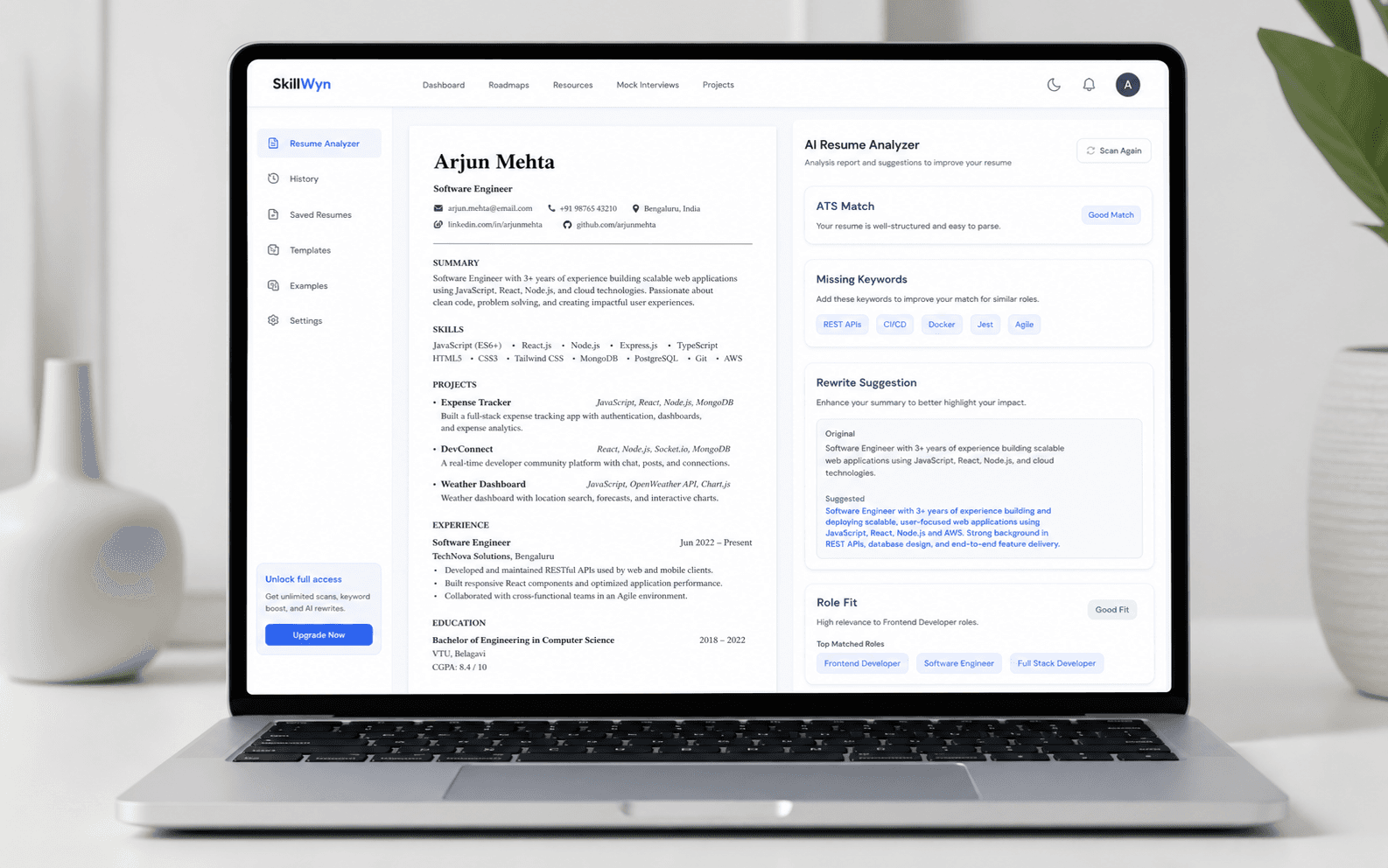 Resume analyzer preview