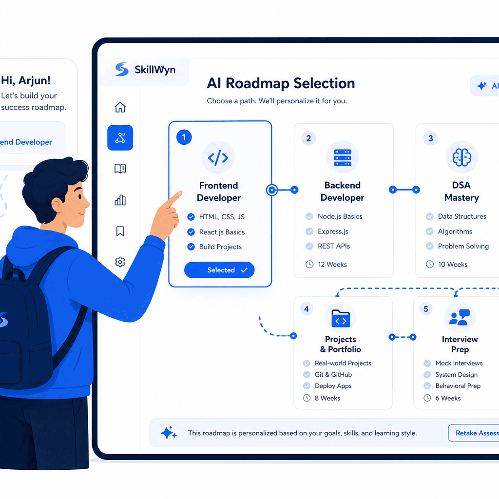 AI roadmap selection illustration
